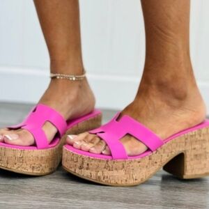Pink Women's Wedge Sandals